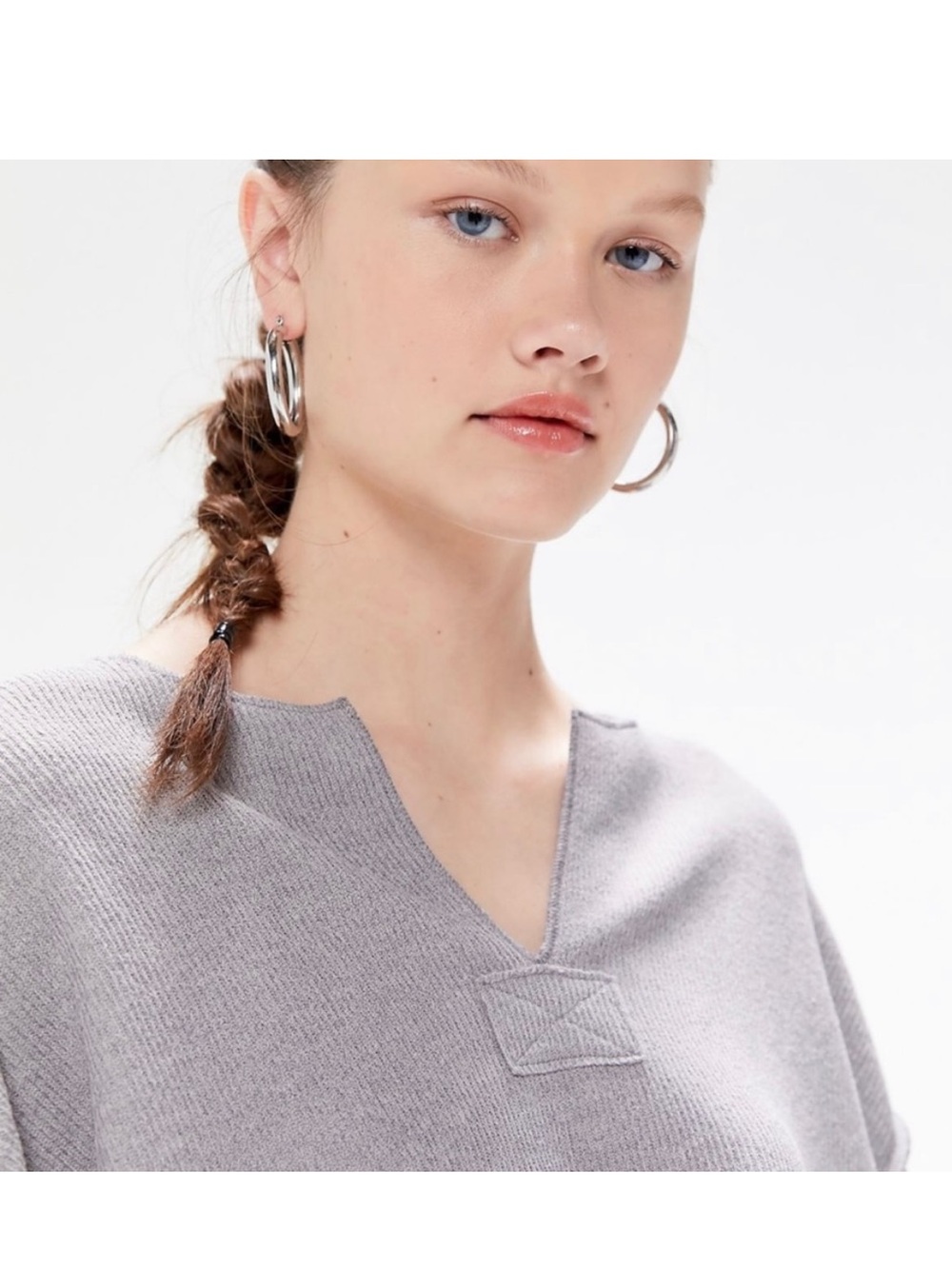 Urban Outfitters UO Jax Inside Out Ribbed Notch Neck Top - Picture 4 of 4